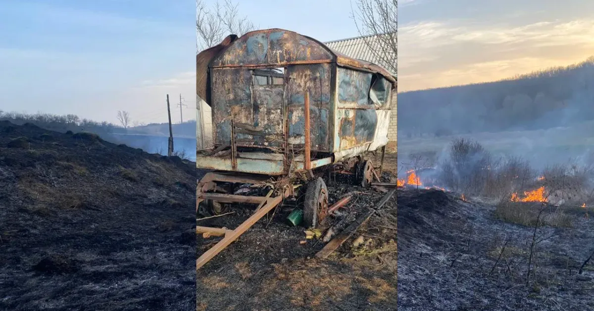 Фото: Харківське районне управління ГУ ДСНС України у Харківській області Металевий вагончик горів у Липцях минулої доби на порталі Gromada Group