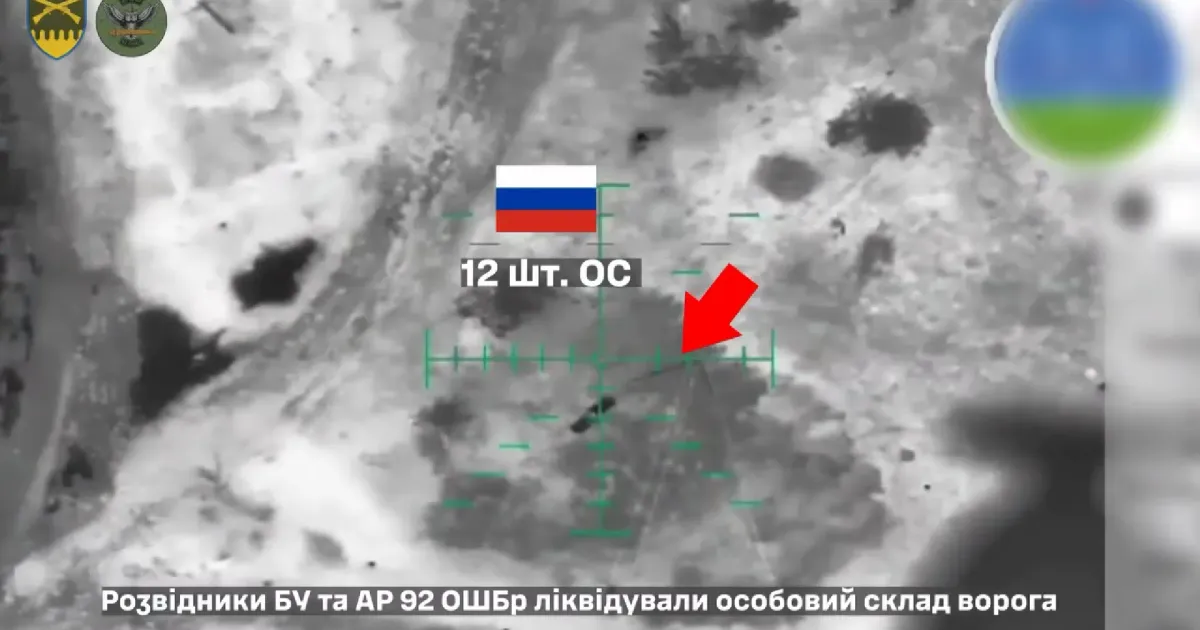 Скриншот з відео 12 окупантів знищили сірківці скидами з БПЛА на порталі Gromada Group