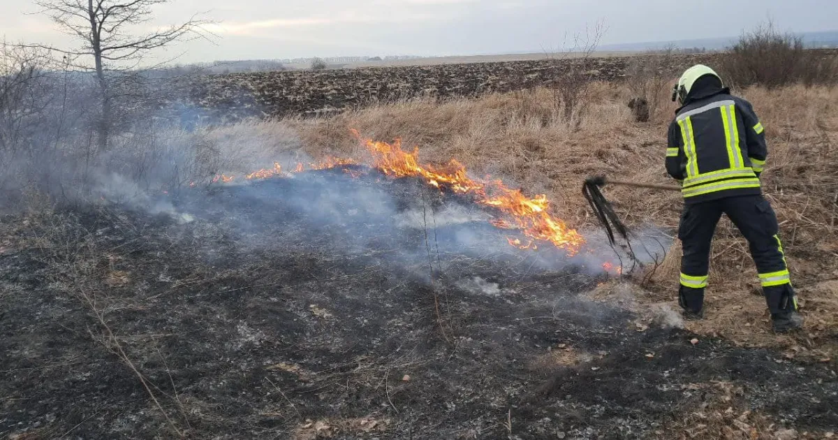 Фото: Харківське районне управління ГУ ДСНС України у Харківській області Липецькі пожежні гасили суху траву в Руських Тишках на порталі Gromada Group