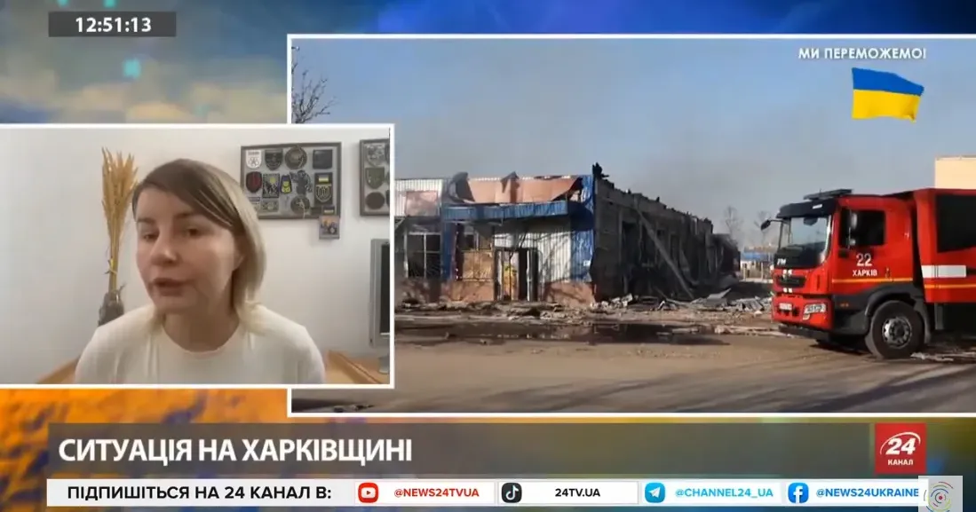 Скришот з відеосюжету 24 каналу Відеосюжет про обстріл Липців підготував «24 канал» на порталі Gromada Group