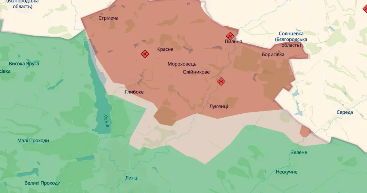 Скриншот карти https://deepstatemap.live/ Де саме на Липецькому напрямку відбили штурм російських окупантів на порталі Gromada Group