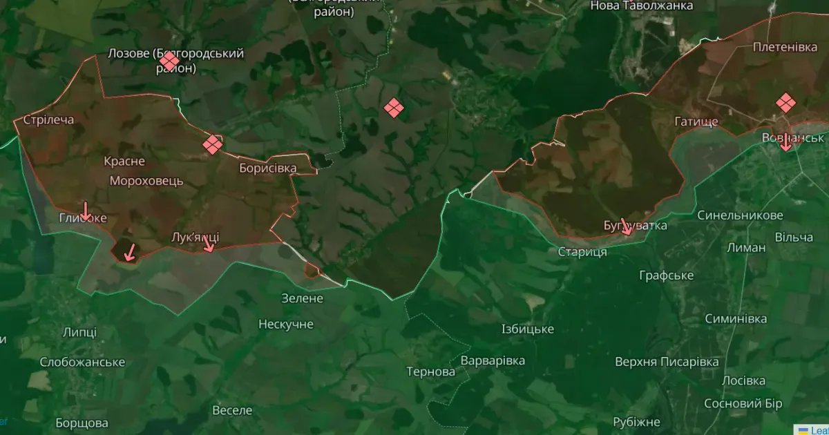 Скриншот карти deepstatemap.live станом на 13.06.2024 Сили оборони України контратакують на південний схід від Глибокого — експерти ISW на порталі Gromada Group