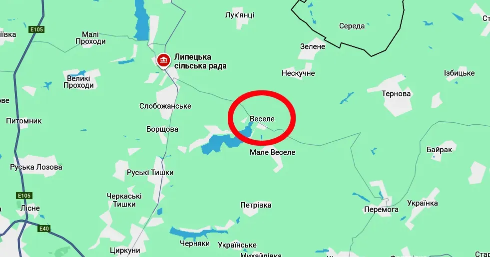 Скришот https://www.google.com/maps/ До Веселого можна потрапити лише за одноденними перепустками на порталі Gromada Group