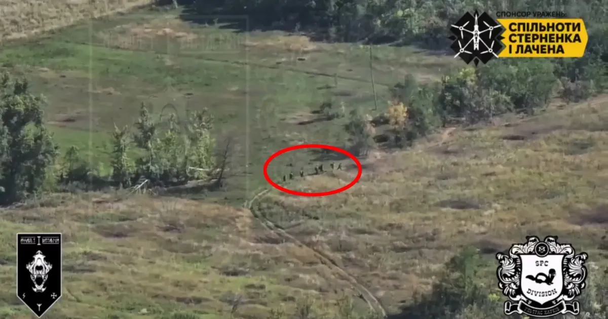 Скриншот з відео Сім росіянців йшли полем до позицій… на порталі Gromada Group