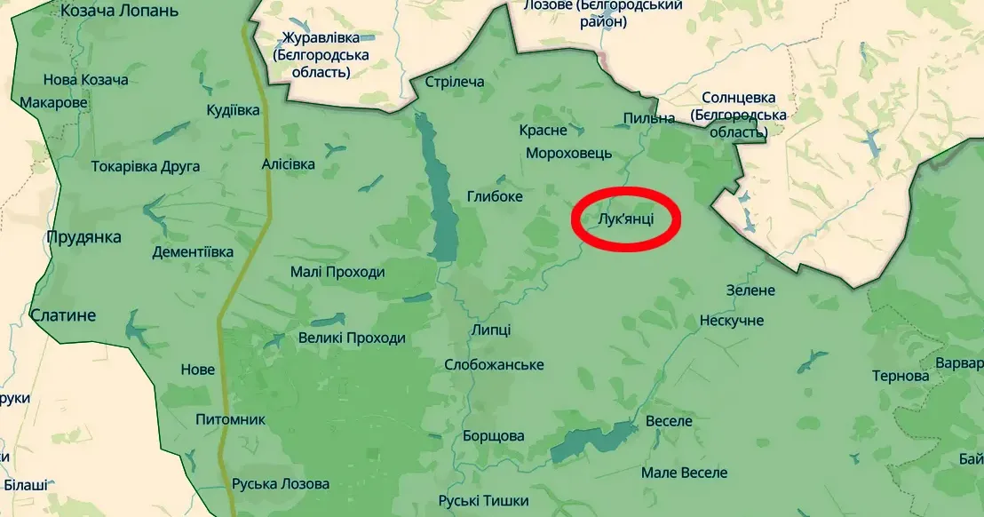 Скриншот карти https://deepstatemap.live Лук'янці обстріляли російські окупанти 18 березня на порталі Gromada Group