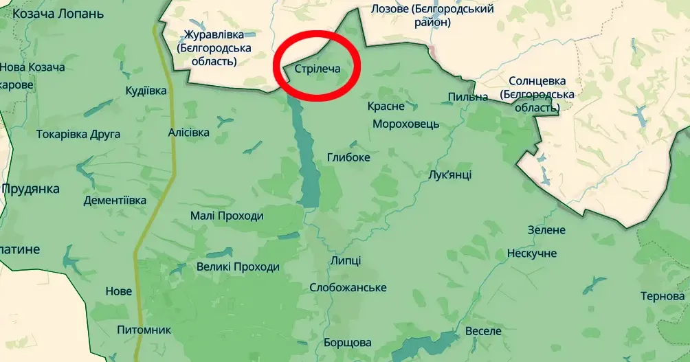 Скриншот карти https://deepstatemap.live Стрілечу обстріляли російські окупанти (18.00 / 20.02) на порталі Gromada Group