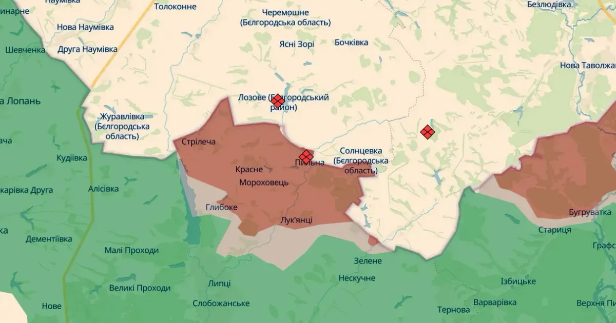 Скриншот карти https://deepstatemap.live В районі Глибокого окупанти готуються до наступальних дій на порталі Gromada Group