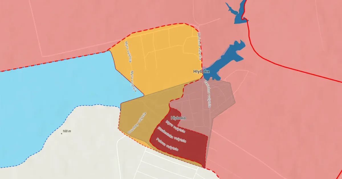 Скриншот карти ISW Ukraine Invasion Interactive Web Map У Глибокому окупанти просунулися до вулиці Польової — ISW на порталі Gromada Group