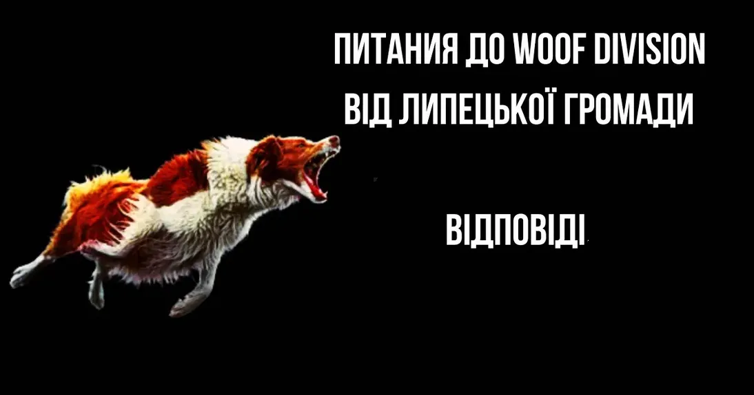 Відеовідповідь на другу частину питань від ЛИПЦІ Gromada Group записав засновник Woof Division Михайло.