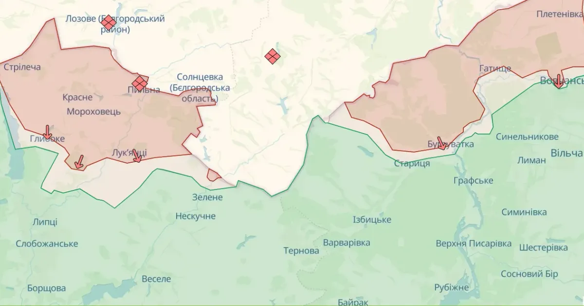 Скриншот карти deepstatemap.live станом на 27.05.2024 На Липецькому напрямку ворог планував швидкий прорив на рубіж Слобожанське–Веселе — Костянтин Машовець на порталі Gromada Group
