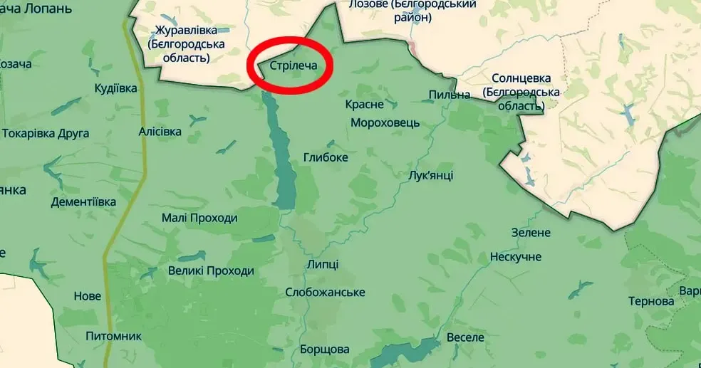 Скриншот за карти https://deepstatemap.live/ У Стрілечій поранено чоловіка на порталі Gromada Group